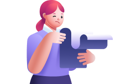 리포트 읽고 있는 여자 사람 이미지